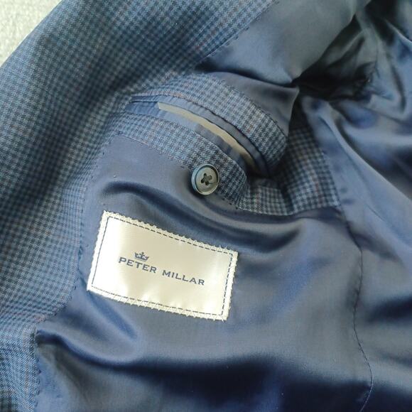 Peter Millar Blazer Crown Crafted Men 42R Blue 100% Wool Soft Lightweight Casual - Picture 7 of 10